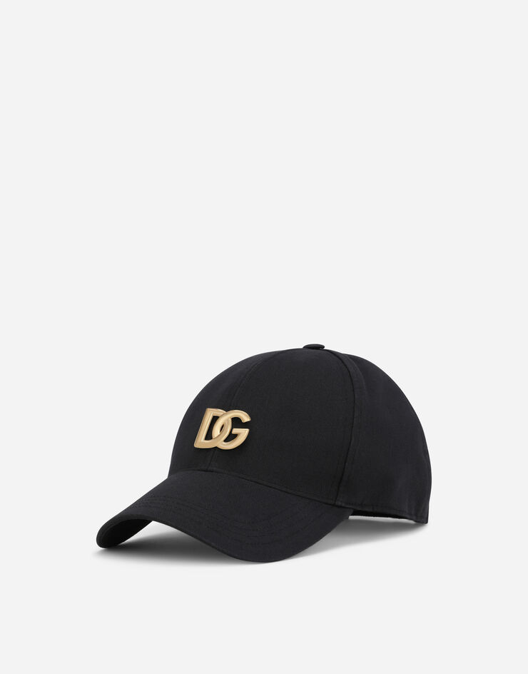Dolce & Gabbana Cotton baseball cap with DG patch Black GH590AGF091