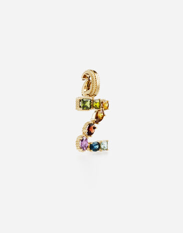 Dolce & Gabbana Alphabet-Charm Z aus 18 Karat Gelbgold und mehrfarbigen Edelsteinen GOLD WANR2GWMIXZ