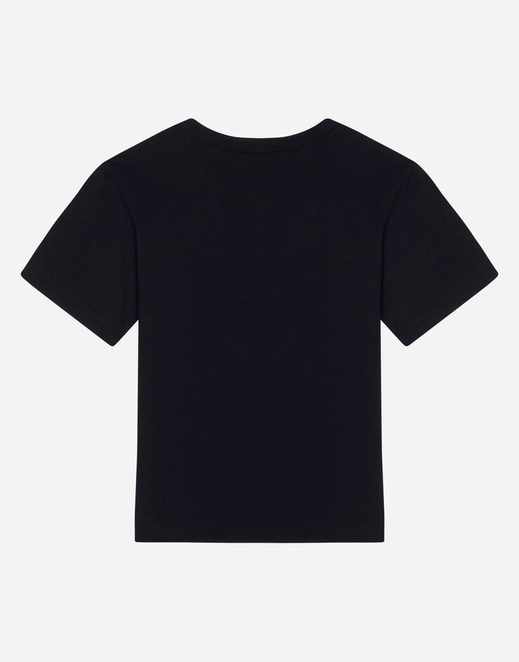 DolceGabbanaSpa Jersey T-shirt with logo tag Blue L4JT7TG7I2O