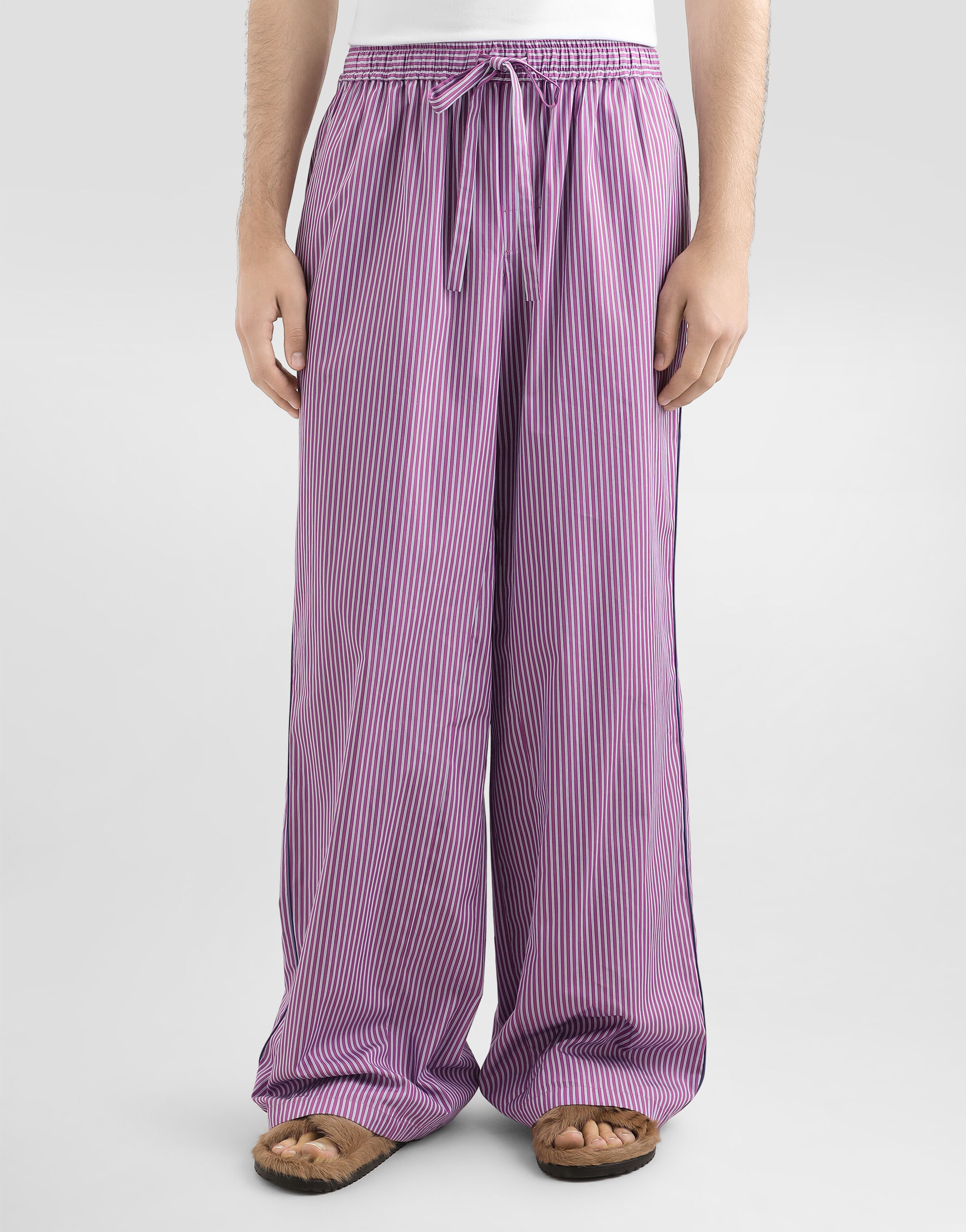 Striped poplin trousers - thumbnail 4