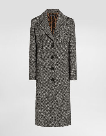 Dolce & Gabbana Single-breasted damier coat Multicolor F0W4HTFMZAH