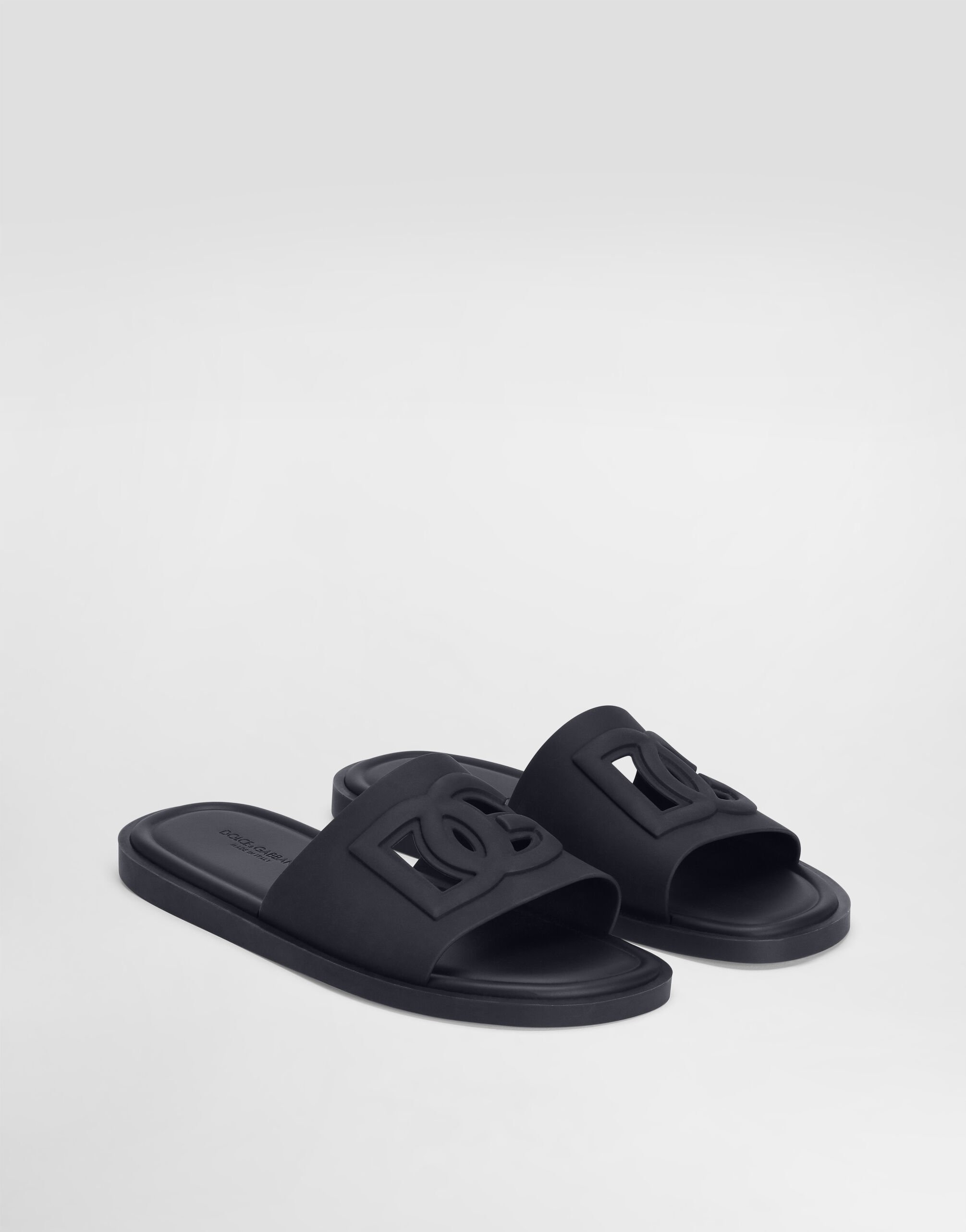 Rubber beachwear sliders in Blue for Men Dolce Gabbana