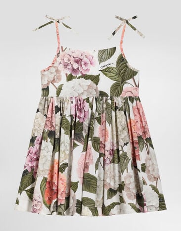Dolce & Gabbana Hydrangea-print poplin dress Multicolor L54DN8HS5T6