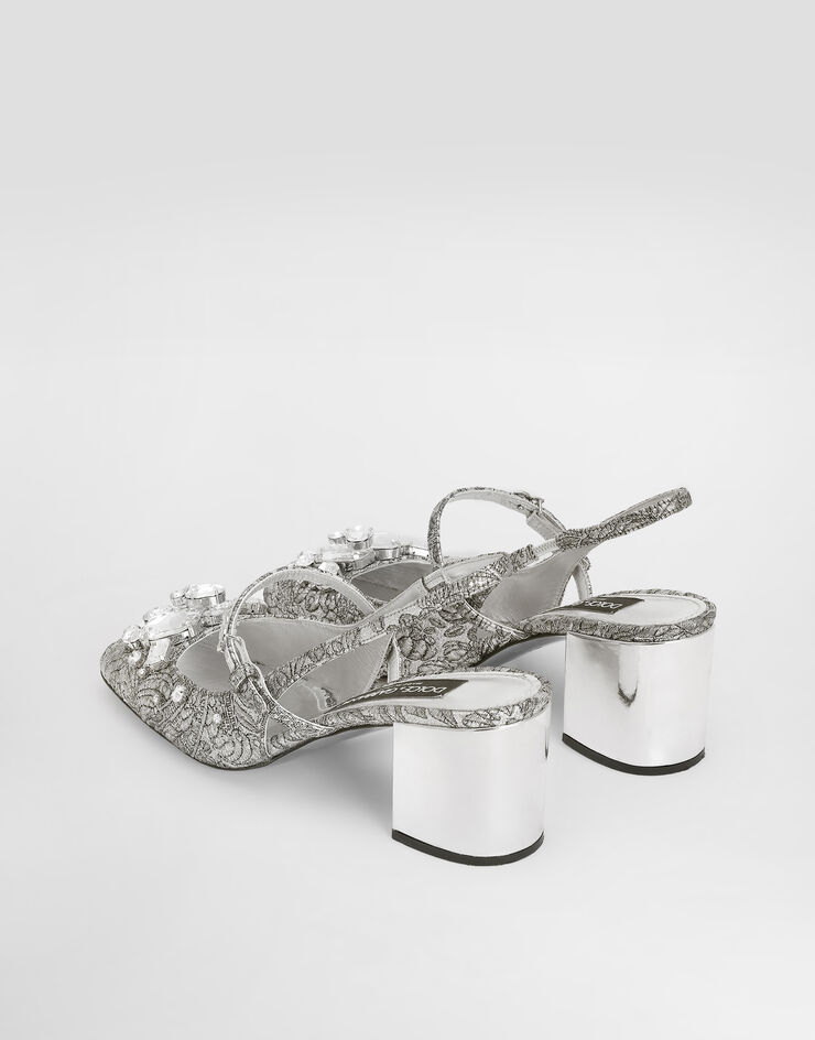 Dolce & Gabbana Brocade slingback with embroidery and stones Dolce & Gabbana Brocade slingback with embroidery and stones Multicolor CG0976AS203