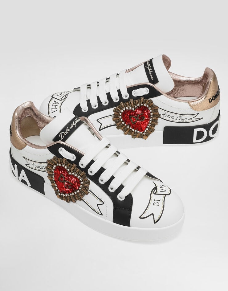 Dolce & Gabbana Sneaker Portofino aus kalbsleder mit stickerei Mehrfarbig CK1544AZ138