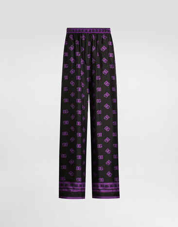 Dolce & Gabbana DG logo all-over print silk vanity pants Print FTAMPTHI1Z7