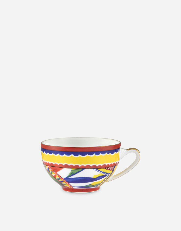 Dolce & Gabbana Tazza Tè con Piattino in Porcellana Multicolore TC0102TCA22