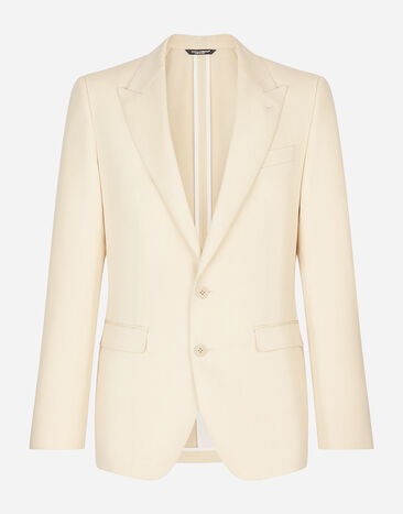 Dolce & Gabbana Single-breasted Taormina jacket in linen, cotton and silk Black A80397AO602