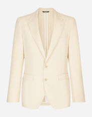 Dolce & Gabbana Single-breasted Taormina jacket in linen, cotton and silk White G2NW1TFU4DV