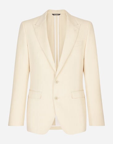 Dolce & Gabbana Single-breasted Taormina jacket in linen, cotton and silk White G2NW0TFUMJN