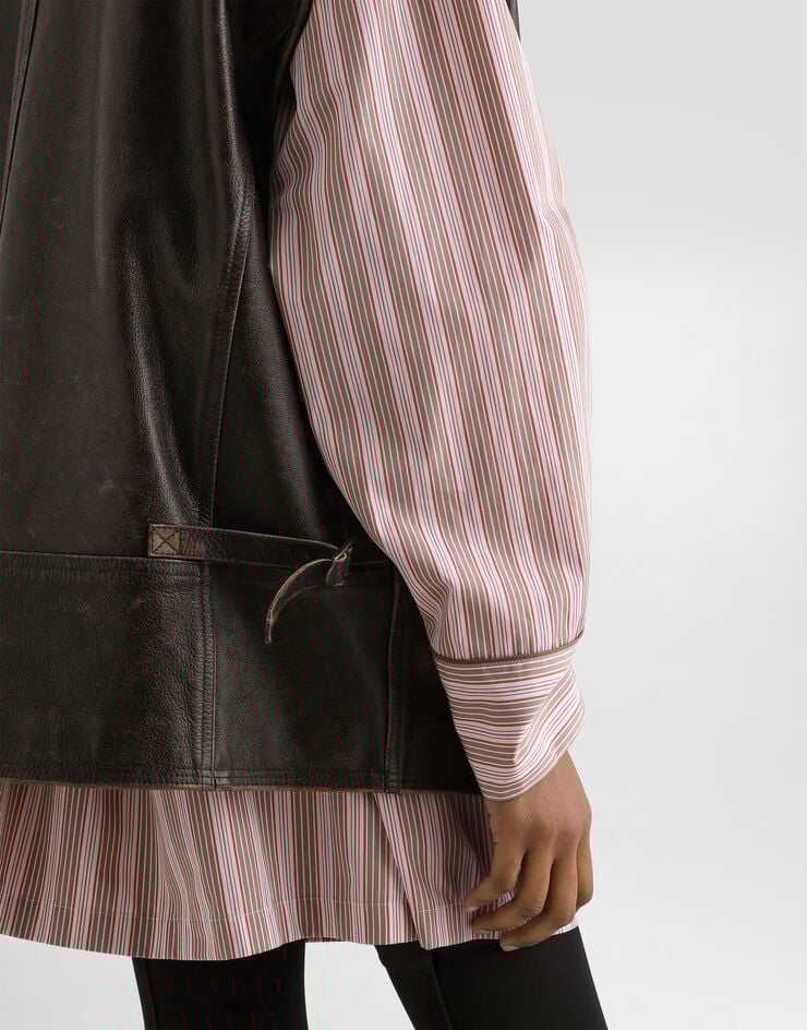 Dolce & Gabbana Bull leather vest Brown F9U51LHUL1H