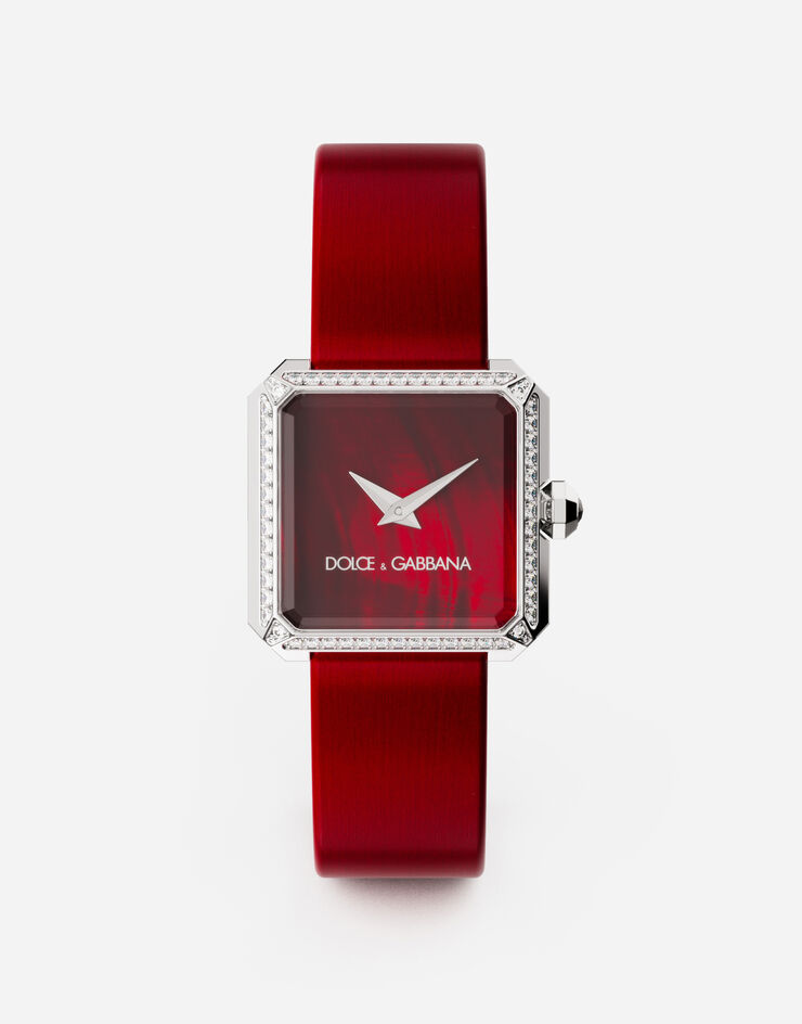 Dolce & Gabbana Sofia steel watch with colorless diamonds Raspberry red WWJC2SXCMDT