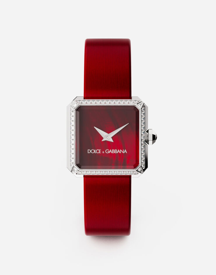 Dolce & Gabbana Reloj Sofia en acero con diamantes incoloros Rojo Frambuesa WWJC2SXCMDT