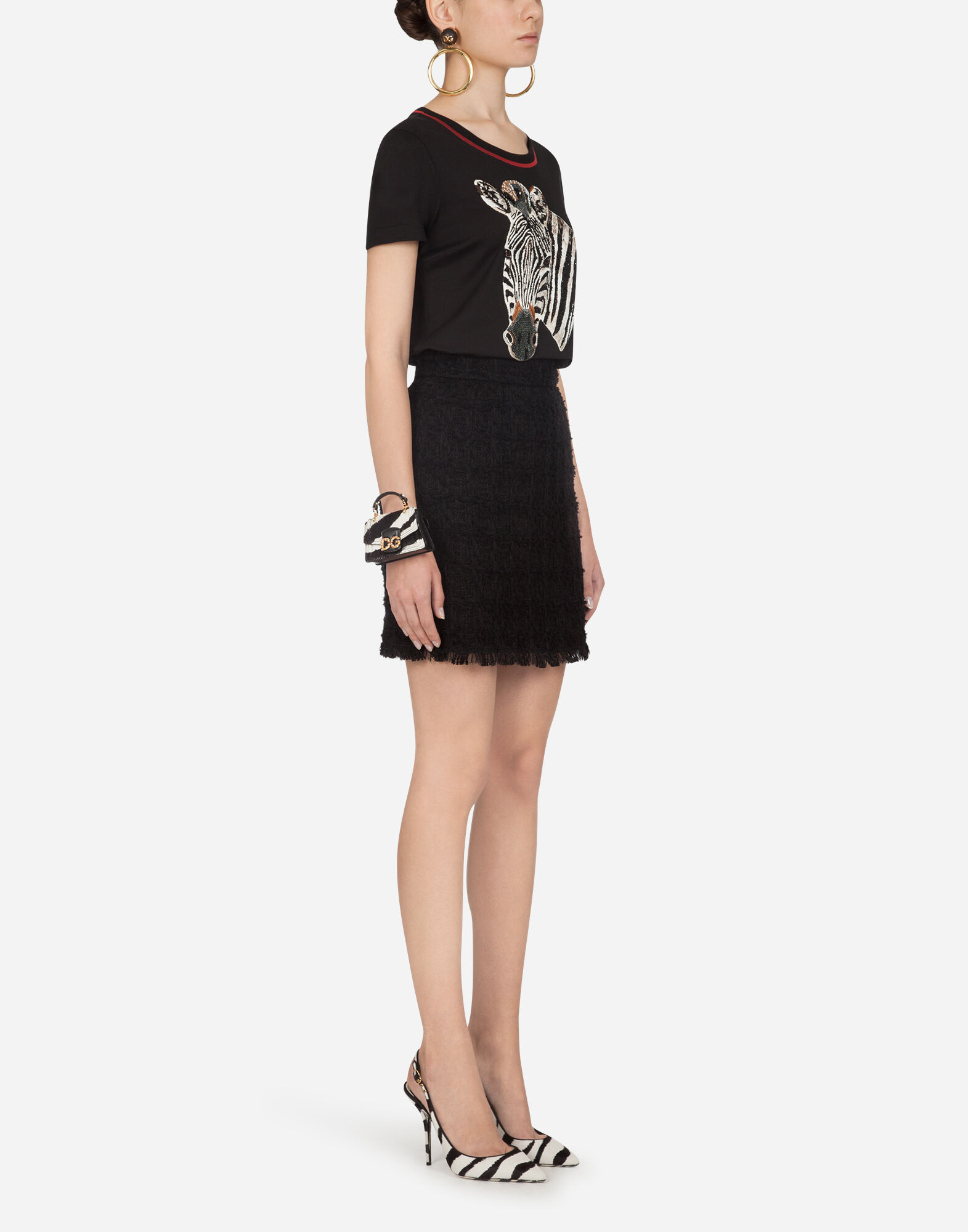 JERSEY T-SHIRT WITH ZEBRA EMBROIDERY