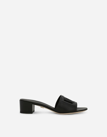 Dolce & Gabbana Calfskin sliders with DG logo Print CQ0632A6L97