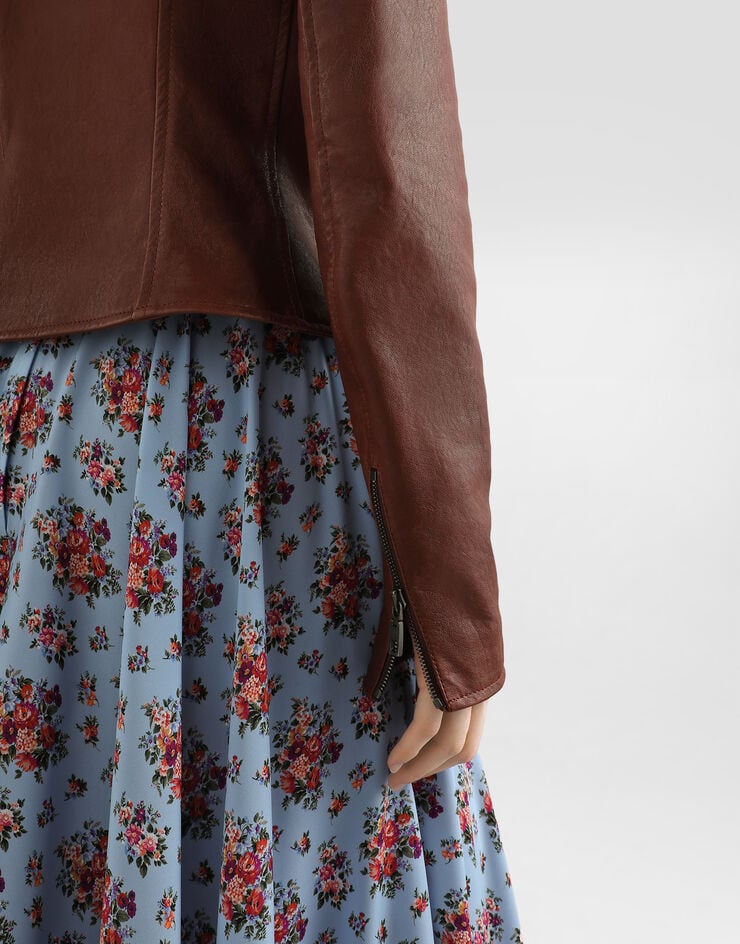 Dolce & Gabbana Vegetable nappa leather jacket Brown F9U06LHULZQ