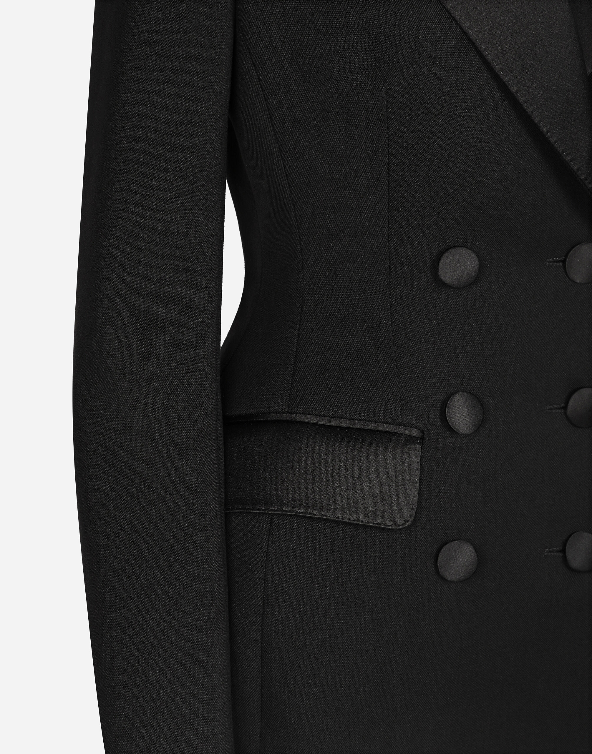 アウターその他 DOLCE & GABBANA Woman Blazer Black F27CVTFUBGE N0000 Long double-breasted Dolce tuxedo jacket in stretch wool in
