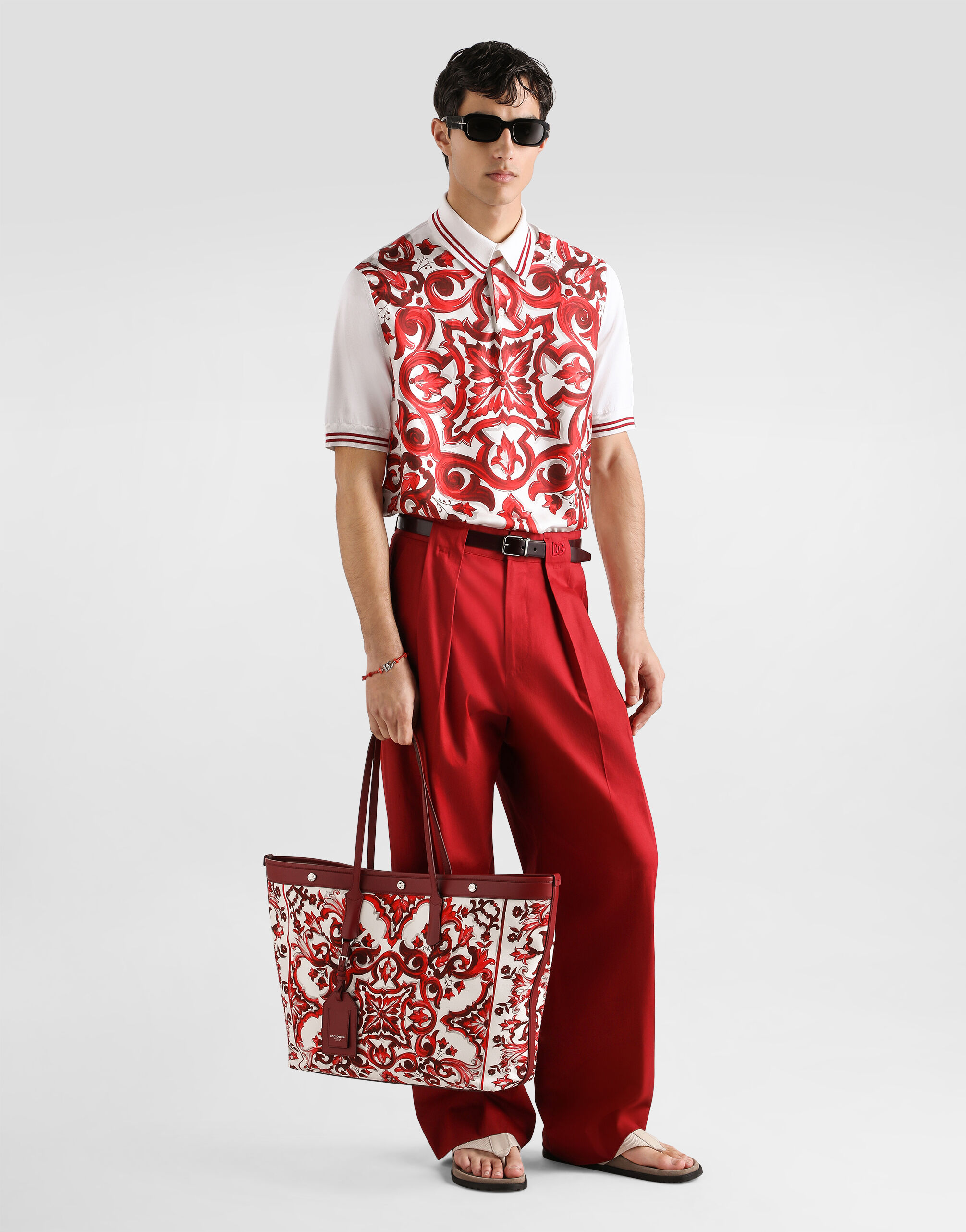 DOLCE &GABBANA DSQUARED2 スリムパンツハンガー Stretch cotton gabardine trousers in Red for Men | Dolce&Gabbana® US