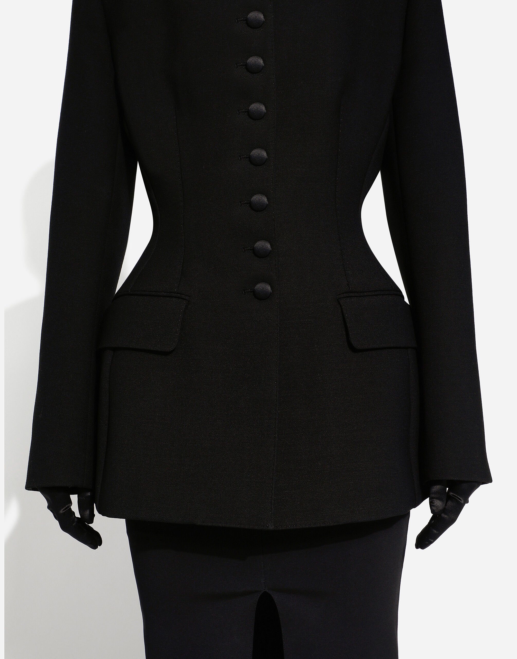ジャケット DOLCE  GABBANA Women Jackets FXV60T JCVWHN0000 Black Quilted jacquard Dolce jacket with DG logo in Black for