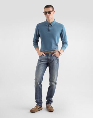 Dolce & Gabbana Cashmere polo shirt Azure GXZ25TJBW1P