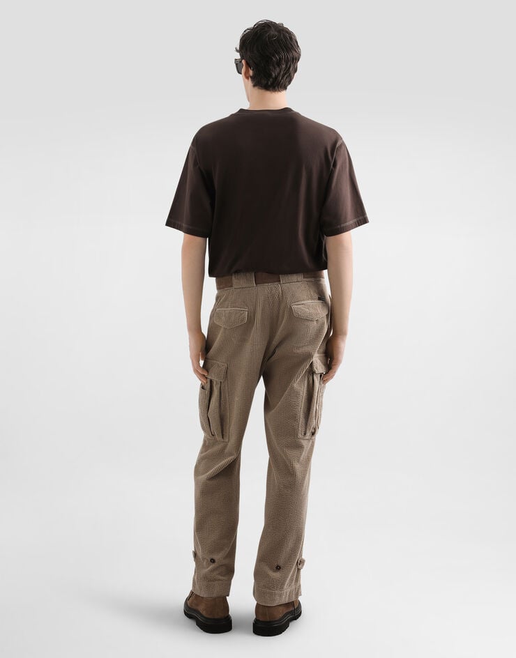 Dolce & Gabbana Cotton t-shirt with embroidery Brown G8PN9ZG7PFZ