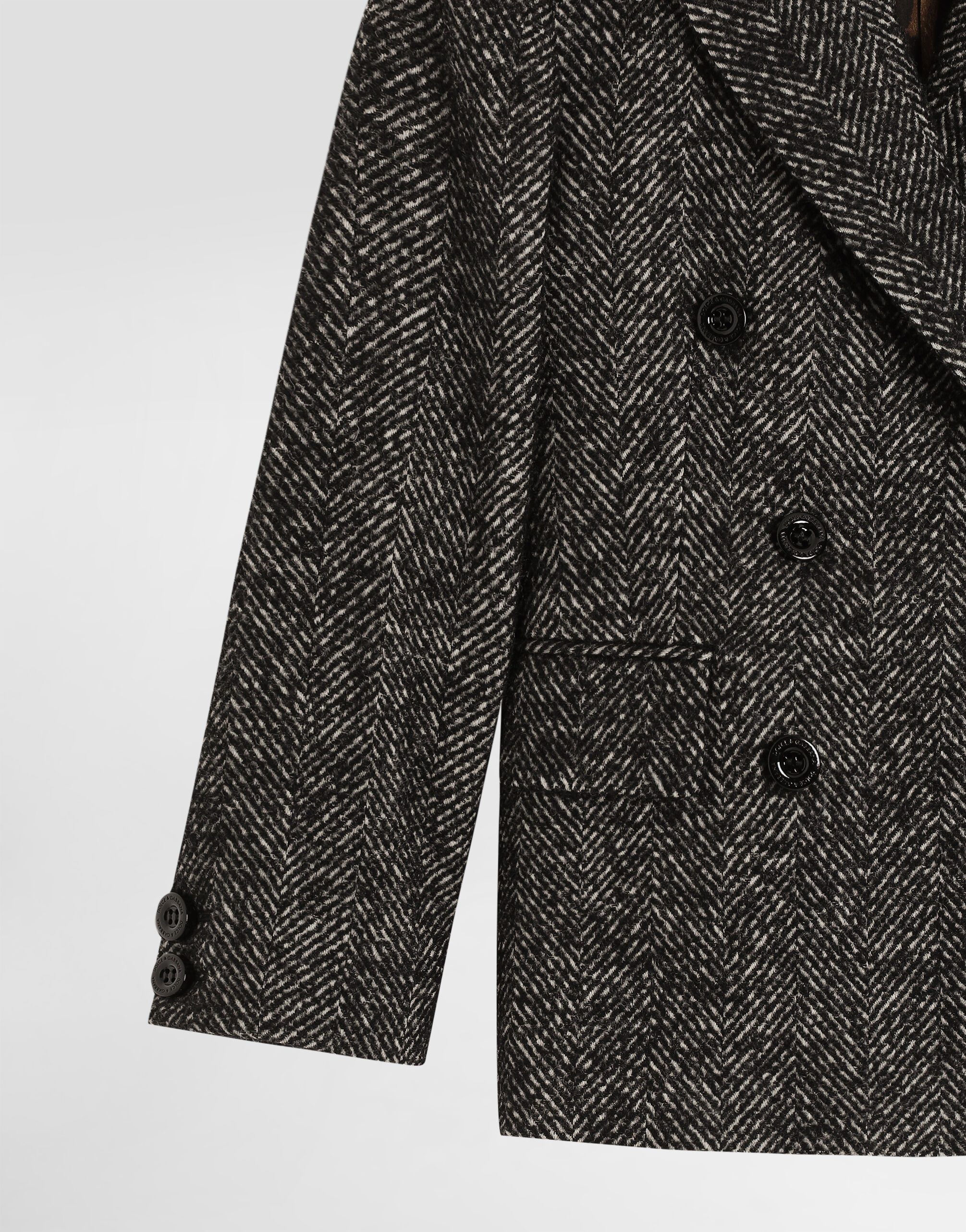 Double-breasted jacket in wool blend chevron in Multicolor for