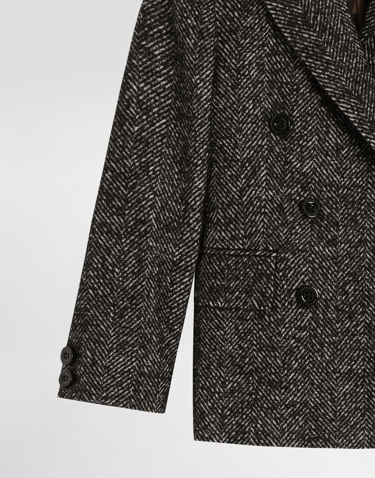 Dolce & Gabbana Veste croisée en laine mélangée à chevrons Multicolore L51J84FCZAF