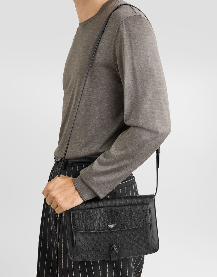 Dolce & Gabbana 鸵鸟皮手拿包 黑 BM2770A8K00