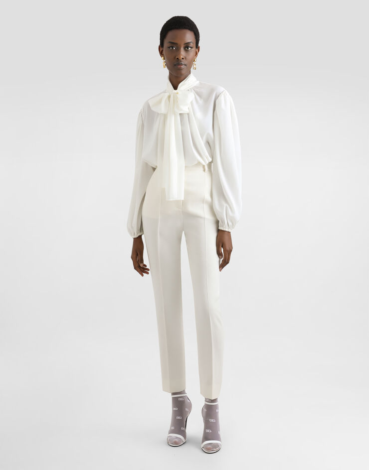 Dolce & Gabbana Crêpe de chine shirt White F5R62TFUAGM