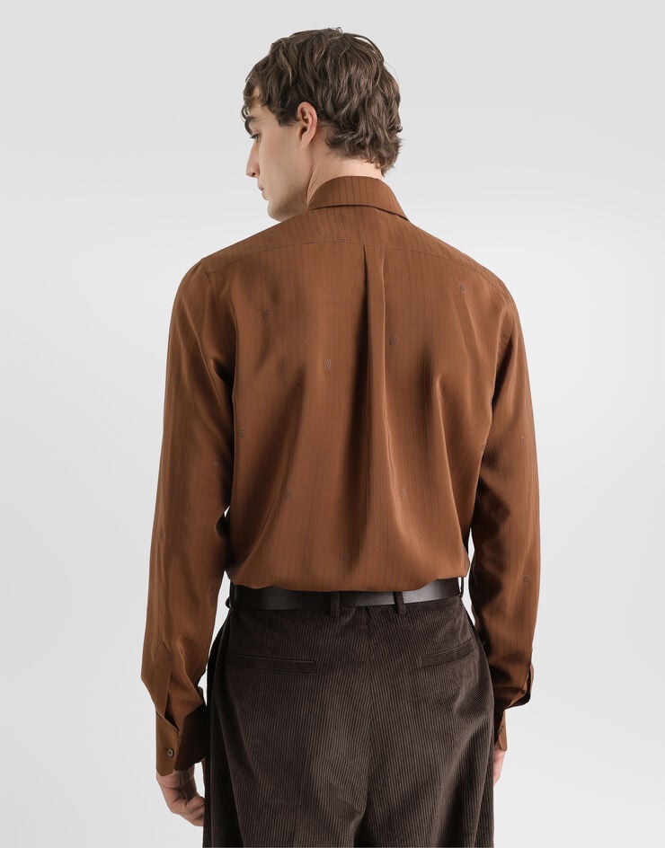 Dolce & Gabbana Gold silk shirt Brown G5NP9TGK578