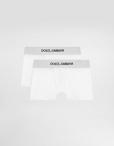 Dolce & Gabbana Jersey boxers two-pack with branded elastic White L4J701G7OCT