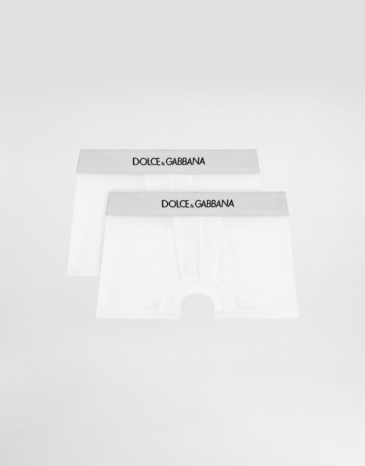 Dolce & Gabbana Jersey boxers two-pack with branded elastic White L4J701G7OCT