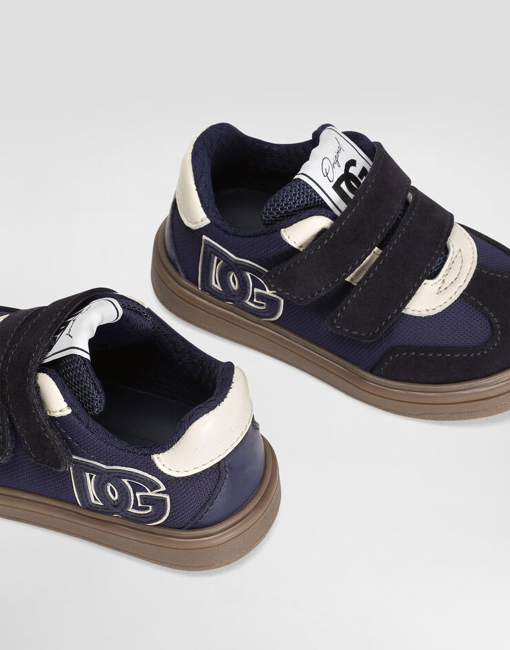 Dolce & Gabbana Low-Top-Sneakers DG Original aus Leder und Nylon Blau DN0205A4278