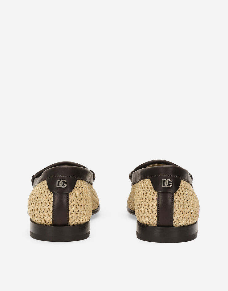 Dolce & Gabbana Mocasín de rafia trenzada Beige A30260AV842