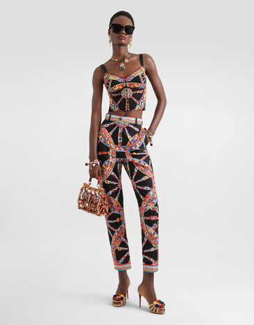 Dolce & Gabbana توب من شارموز بطبعة كارّيتو Multicolor F7BT4TGDDTA