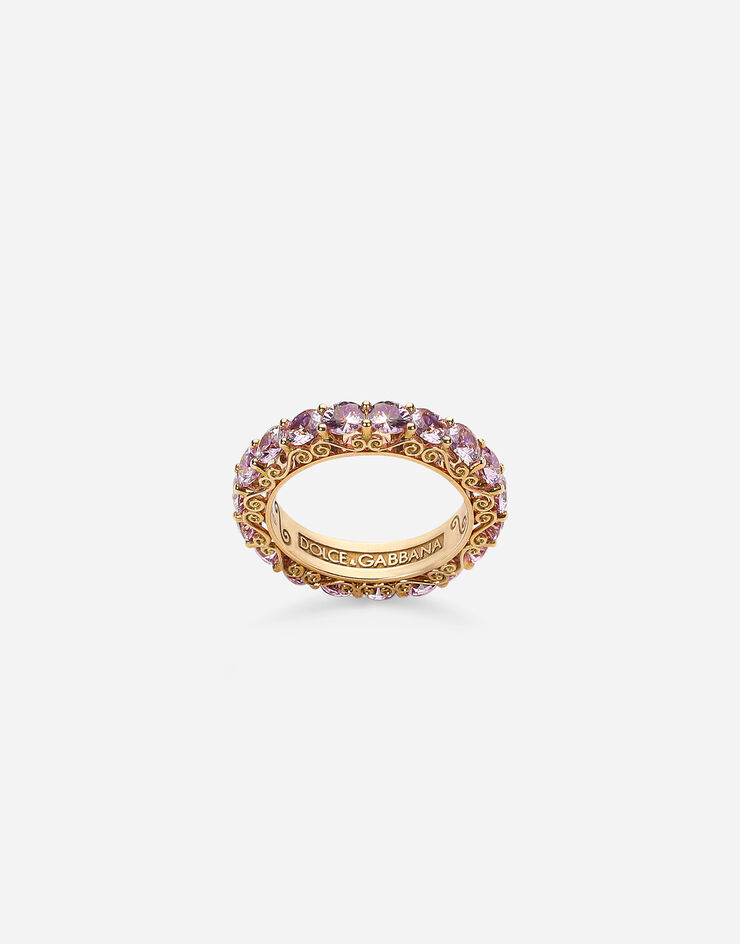 Dolce & Gabbana Alliance eternity Heritage en or jaune 18 ct avec saphirs roses Doré WRKH2GWSAPK