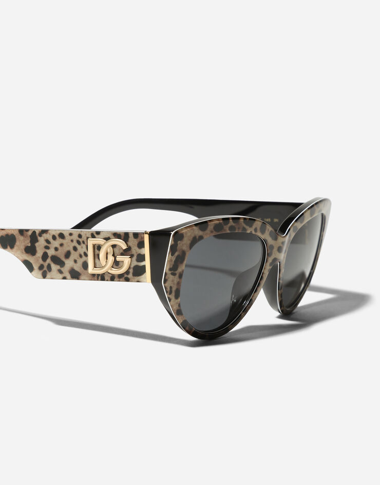 Dolce & Gabbana DG Crossed Sunglasses Leo brown on black VG4514VP387