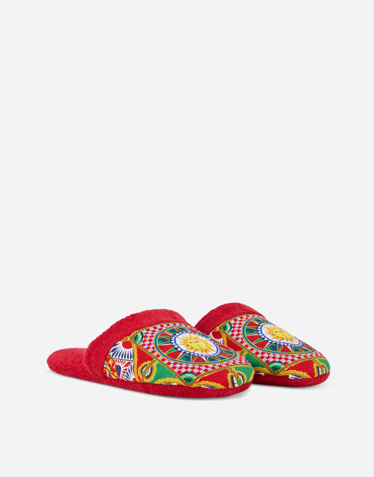 Dolce & Gabbana Slippers en Éponge de coton Multicolore TCF001TCAAR