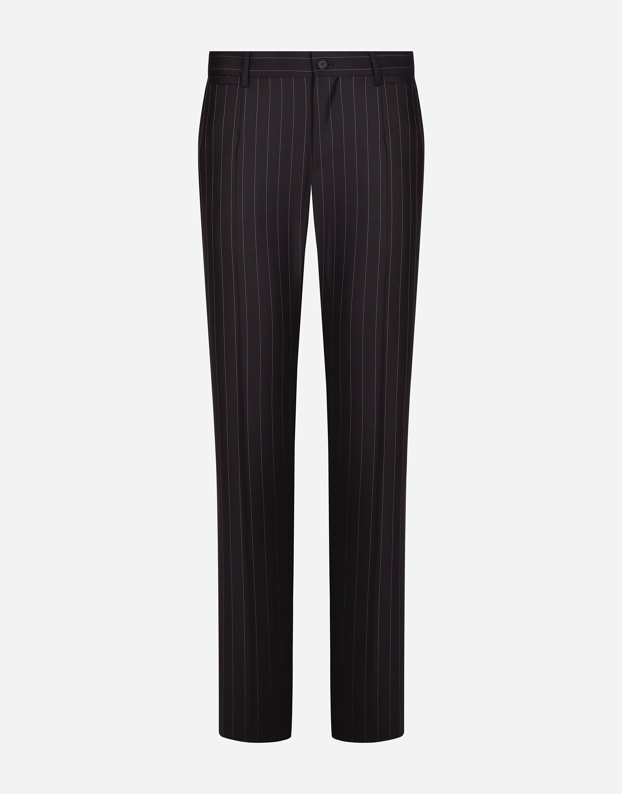 Dolce & Gabbana Pantalon couture en laine vierge à rayures tennis Noir G2RQ2TGF815