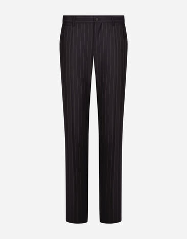 Dolce & Gabbana Tailored pinstripe virgin wool pants Blue G2QU6TFR20J