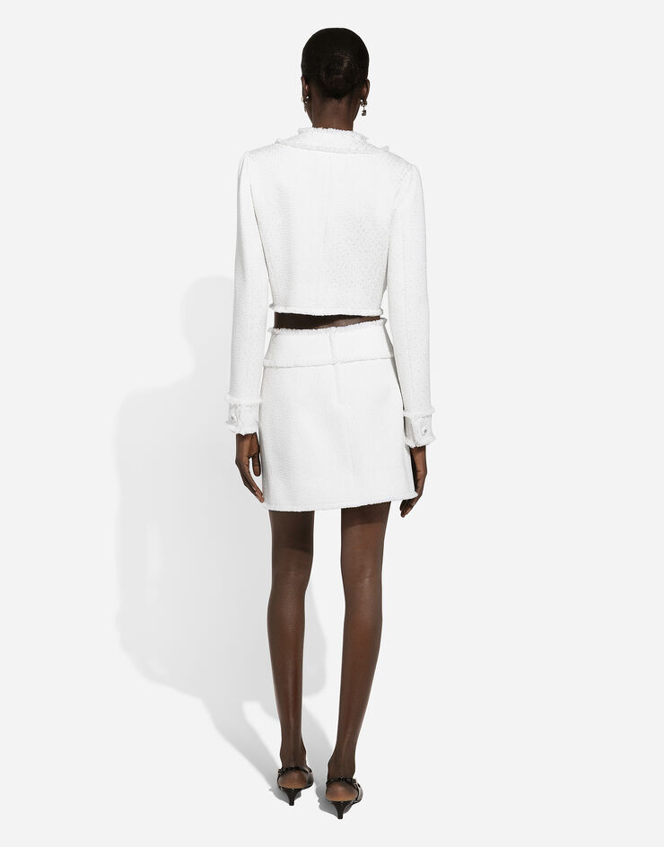 Dolce & Gabbana Minifalda de tweed raschel Blanco F4CR5THUMUA