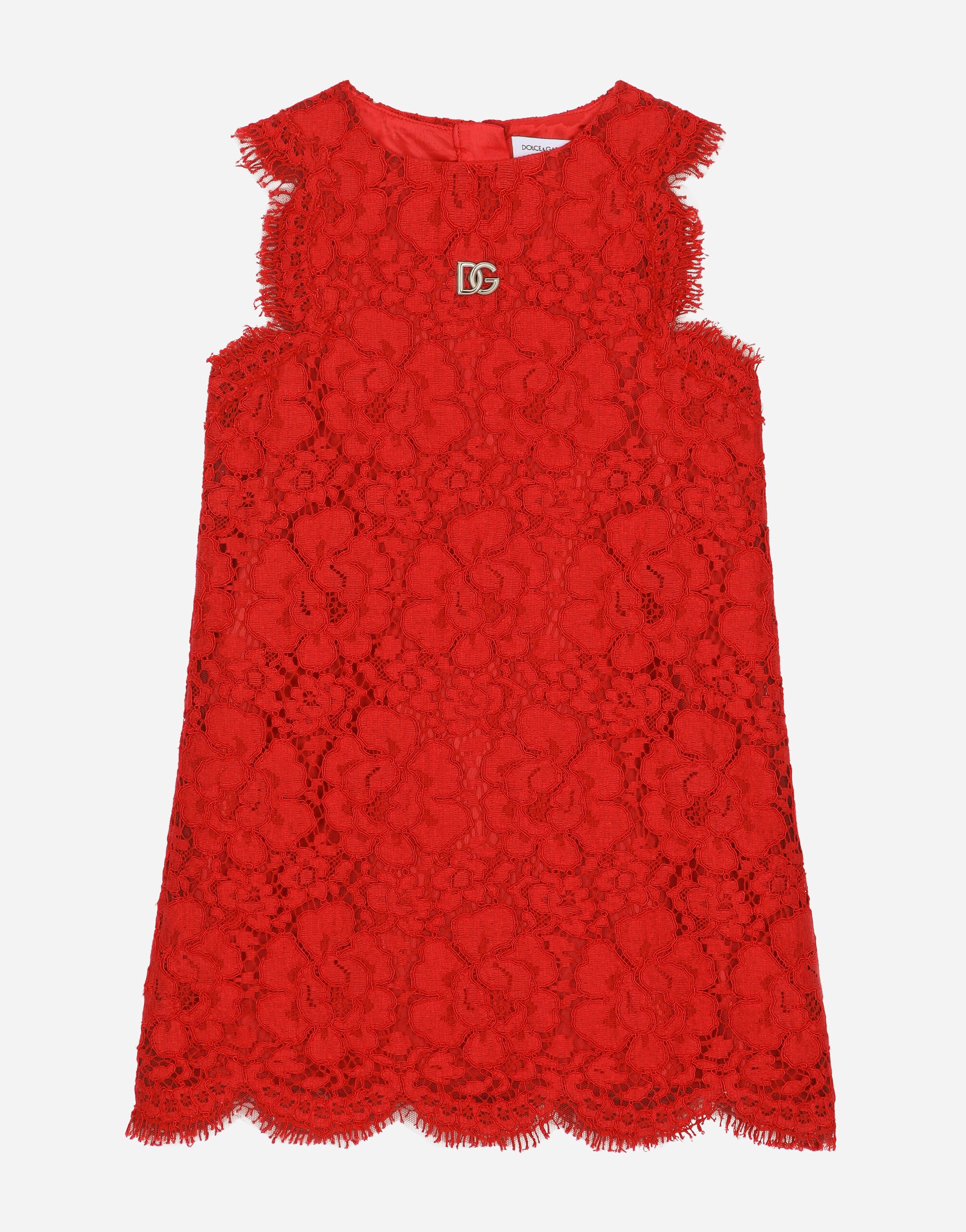 Dolce & Gabbana Cordonetto lace midi dress Red L53DQ9G7K3M