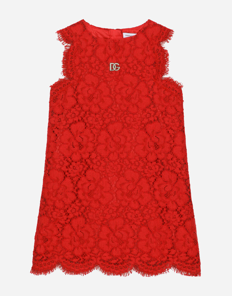 Dolce & Gabbana Cordonetto lace midi dress Red L53DL5FLM8Z