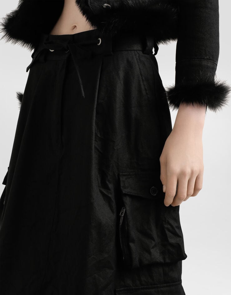 Dolce & Gabbana Cotton cargo skirt Black F4DAQTFU62W