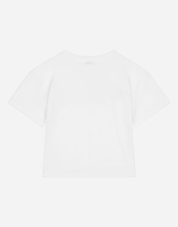 Dolce & Gabbana Jersey T-shirt with Dolce&Gabbana logo Blanco L5JTMSG7L9F