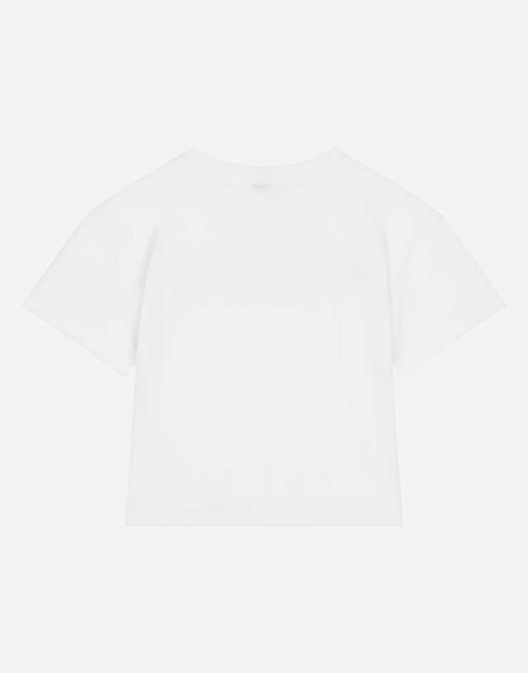 Dolce & Gabbana Jersey T-shirt with Dolce&Gabbana logo Blanco L5JTMSG7L9F