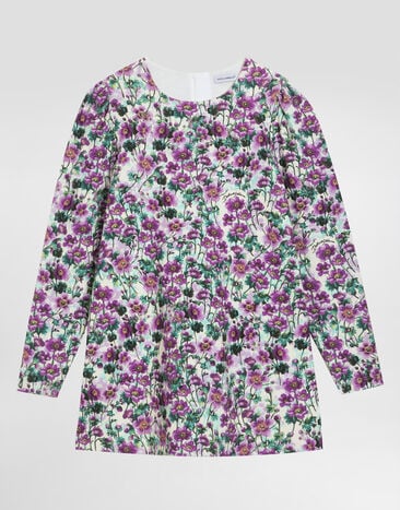 Dolce & Gabbana Violets-print dress Print L5JDALFSG81