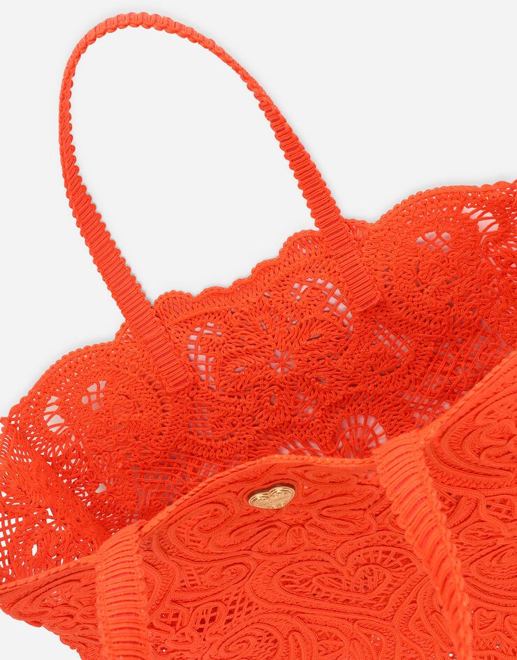 Dolce&Gabbana Large cordonetto lace Beatrice shopper Orange BB6957AW717