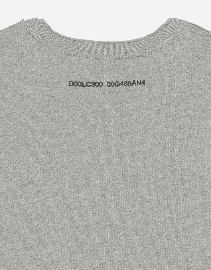 Dolce&Gabbana T-Shirt aus Baumwollinterlock mit Logoprint Grau G8RF4TG7K0C