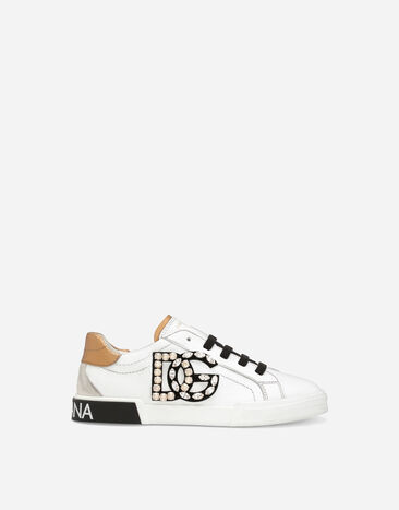 Dolce & Gabbana Portofino vintage calfskin sneakers White D11032A1735